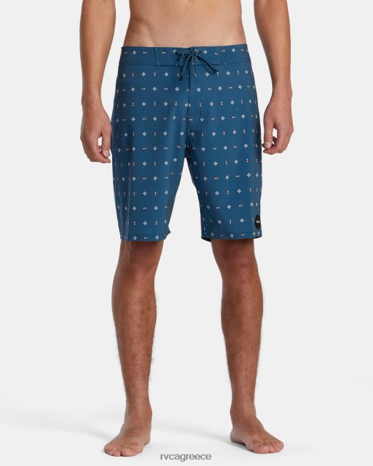 R422N81010 va boardshort 19 RVCA για άνδρες και γυναίκες μπλε πάπιας πυθμένα