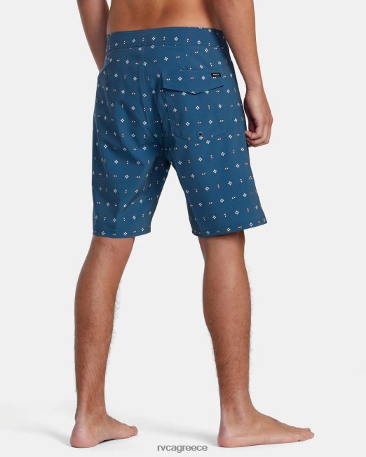 R422N81010 va boardshort 19 RVCA για άνδρες και γυναίκες μπλε πάπιας πυθμένα