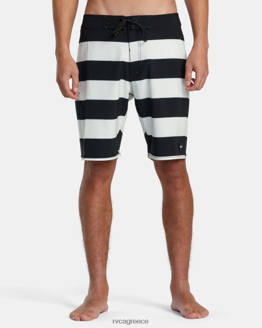 R422N81015 va boardshort 19 RVCA για άνδρες και γυναίκες μαύρο άσπρο πυθμένα