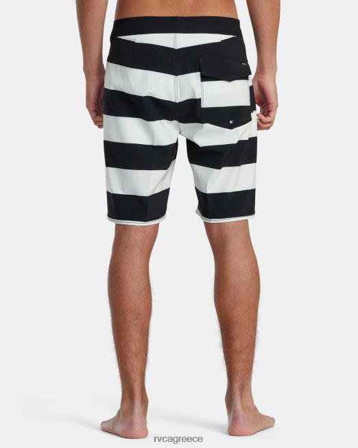 R422N81015 va boardshort 19 RVCA για άνδρες και γυναίκες μαύρο άσπρο πυθμένα