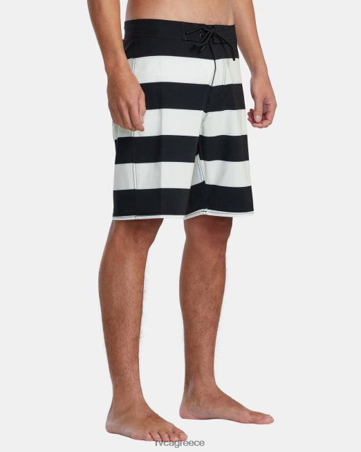 R422N81015 va boardshort 19 RVCA για άνδρες και γυναίκες μαύρο άσπρο πυθμένα