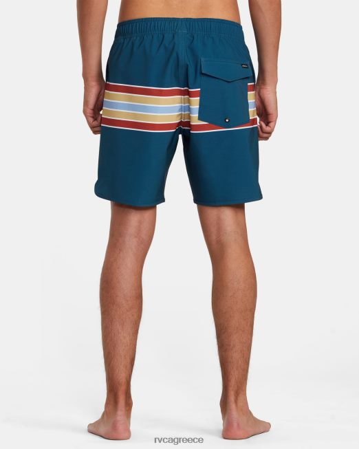 R422N81019 Σορτς ανατολικής ελαστικής μέσης 17 RVCA για άνδρες και γυναίκες μπλε πάπιας πυθμένα