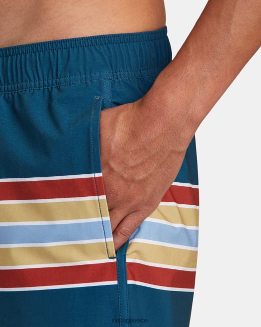 R422N81019 Σορτς ανατολικής ελαστικής μέσης 17 RVCA για άνδρες και γυναίκες μπλε πάπιας πυθμένα