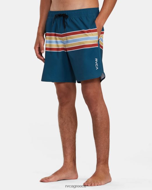 R422N81019 Σορτς ανατολικής ελαστικής μέσης 17 RVCA για άνδρες και γυναίκες μπλε πάπιας πυθμένα
