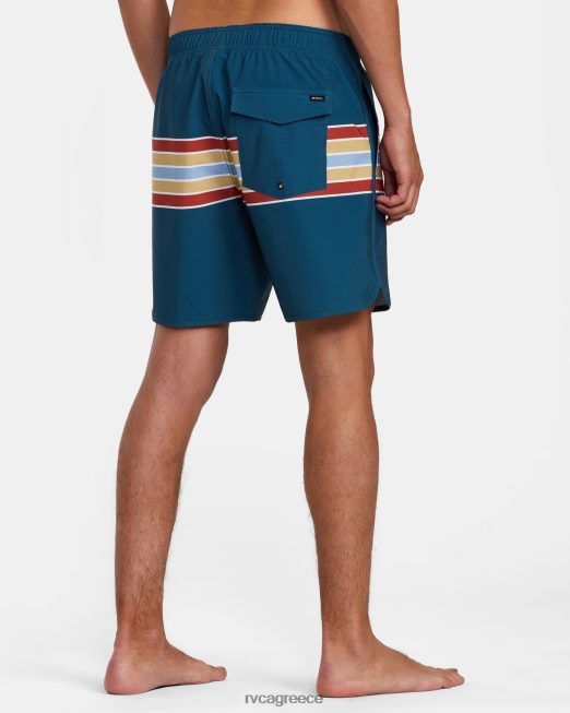 R422N81019 Σορτς ανατολικής ελαστικής μέσης 17 RVCA για άνδρες και γυναίκες μπλε πάπιας πυθμένα