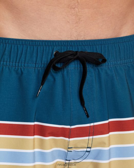 R422N81019 Σορτς ανατολικής ελαστικής μέσης 17 RVCA για άνδρες και γυναίκες μπλε πάπιας πυθμένα