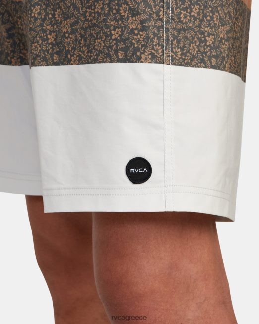 R422N81024 westport print σορτς 17 RVCA για άνδρες και γυναίκες Ασημί στάμπα χλωρίνης πυθμένα