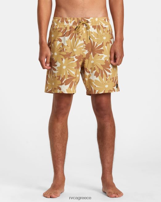 R422N8217 va pigment ελαστικό σορτς μέσης 17 RVCA για άνδρες και γυναίκες χακί πυθμένα