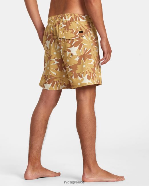 R422N8217 va pigment ελαστικό σορτς μέσης 17 RVCA για άνδρες και γυναίκες χακί πυθμένα