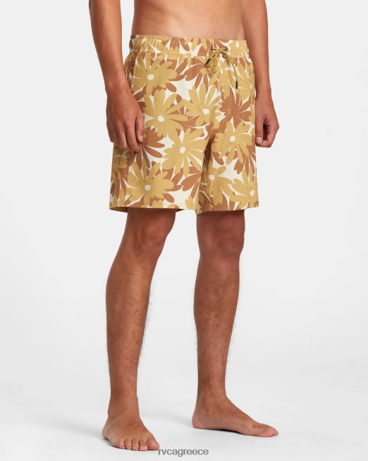 R422N8217 va pigment ελαστικό σορτς μέσης 17 RVCA για άνδρες και γυναίκες χακί πυθμένα