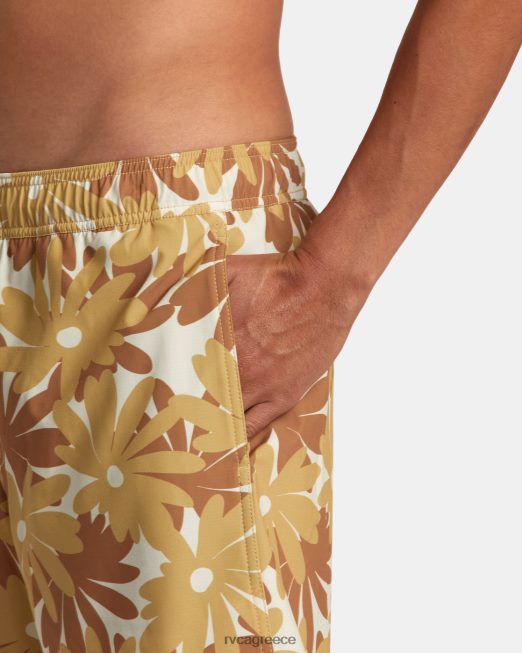 R422N8217 va pigment ελαστικό σορτς μέσης 17 RVCA για άνδρες και γυναίκες χακί πυθμένα