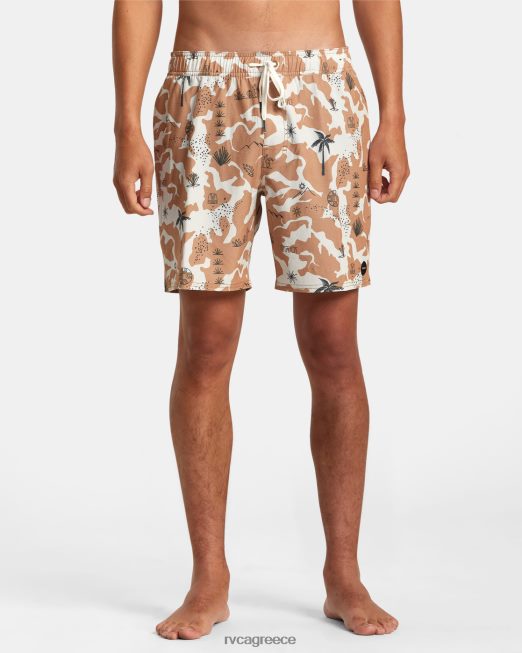 R422N8239 σορτς ατλάς ελαστική μέσης 17 RVCA για άνδρες και γυναίκες καμήλα πυθμένα