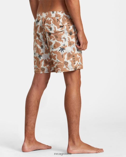 R422N8239 σορτς ατλάς ελαστική μέσης 17 RVCA για άνδρες και γυναίκες καμήλα πυθμένα