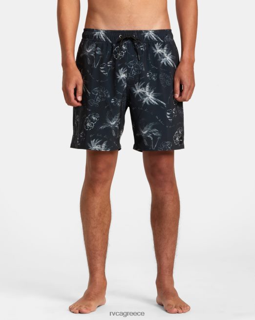 R422N824 va pigment ελαστικό σορτς μέσης 17 RVCA για άνδρες και γυναίκες μαύρος πυθμένα