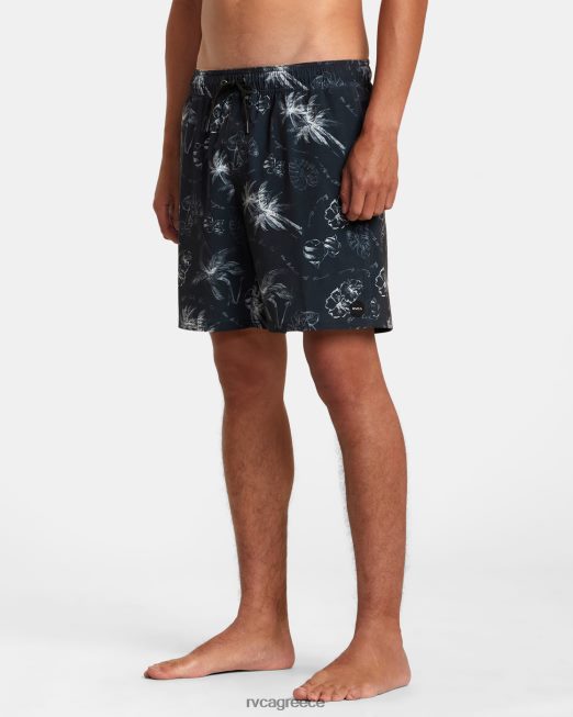 R422N824 va pigment ελαστικό σορτς μέσης 17 RVCA για άνδρες και γυναίκες μαύρος πυθμένα