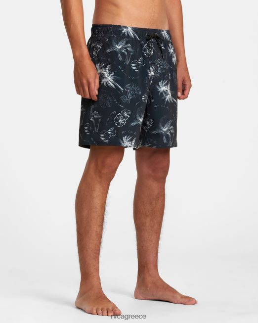 R422N824 va pigment ελαστικό σορτς μέσης 17 RVCA για άνδρες και γυναίκες μαύρος πυθμένα