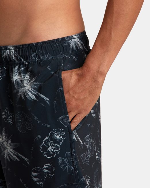 R422N824 va pigment ελαστικό σορτς μέσης 17 RVCA για άνδρες και γυναίκες μαύρος πυθμένα