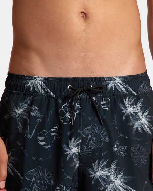 R422N824 va pigment ελαστικό σορτς μέσης 17 RVCA για άνδρες και γυναίκες μαύρος πυθμένα