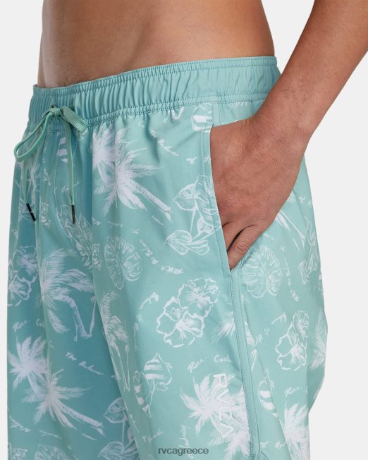 R422N8298 Σορτς ανατολικής ελαστικής μέσης 17 RVCA για άνδρες και γυναίκες ελαφρύ σπανάκι πυθμένα