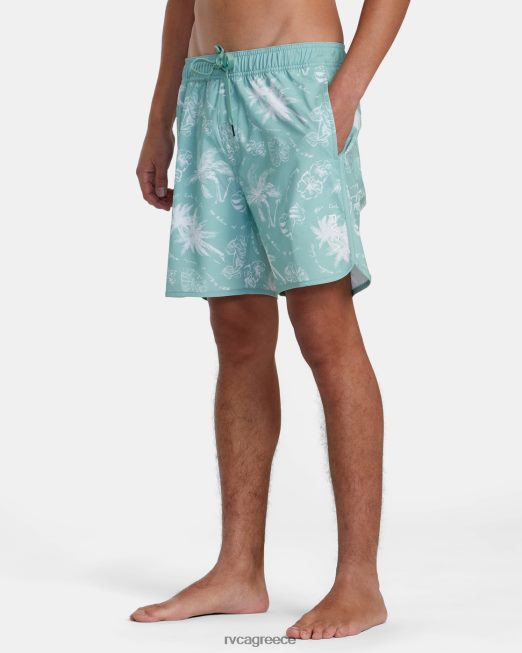 R422N8298 Σορτς ανατολικής ελαστικής μέσης 17 RVCA για άνδρες και γυναίκες ελαφρύ σπανάκι πυθμένα