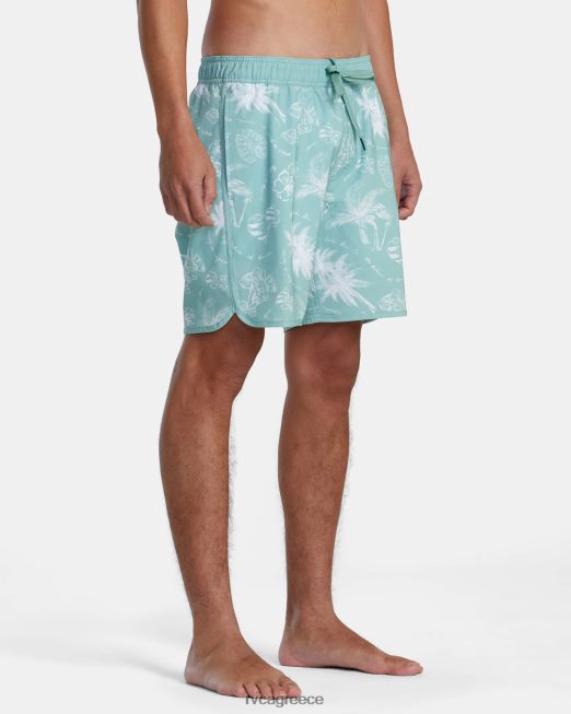 R422N8298 Σορτς ανατολικής ελαστικής μέσης 17 RVCA για άνδρες και γυναίκες ελαφρύ σπανάκι πυθμένα