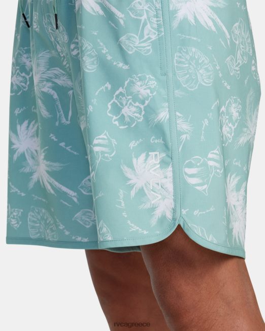 R422N8298 Σορτς ανατολικής ελαστικής μέσης 17 RVCA για άνδρες και γυναίκες ελαφρύ σπανάκι πυθμένα