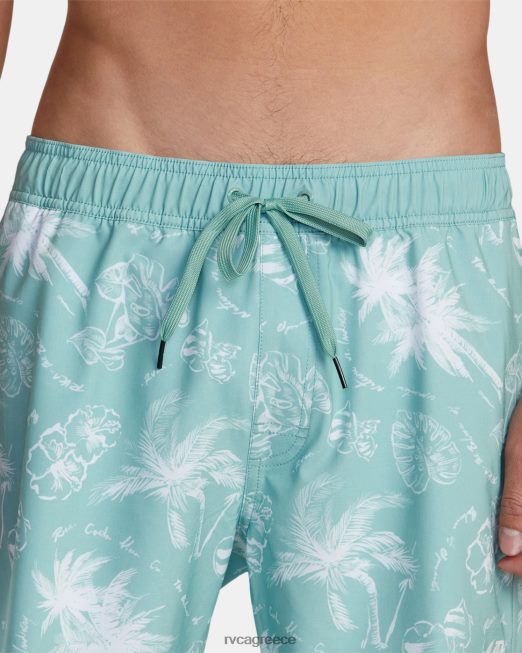 R422N8298 Σορτς ανατολικής ελαστικής μέσης 17 RVCA για άνδρες και γυναίκες ελαφρύ σπανάκι πυθμένα