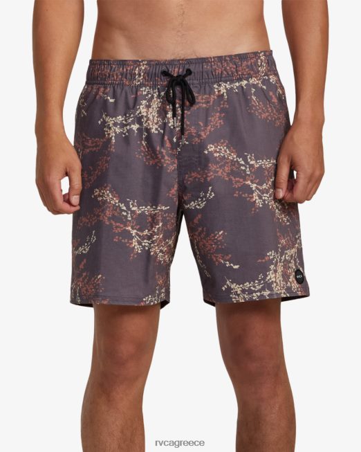 R422N8357 Barnes ελαστικό σορτς μέσης 17 RVCA για άνδρες και γυναίκες σκούρο μοβ πυθμένα