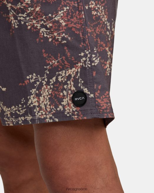 R422N8357 Barnes ελαστικό σορτς μέσης 17 RVCA για άνδρες και γυναίκες σκούρο μοβ πυθμένα