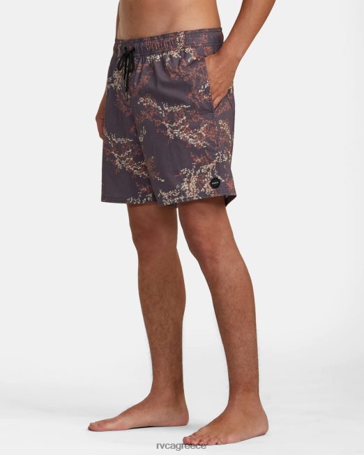 R422N8357 Barnes ελαστικό σορτς μέσης 17 RVCA για άνδρες και γυναίκες σκούρο μοβ πυθμένα