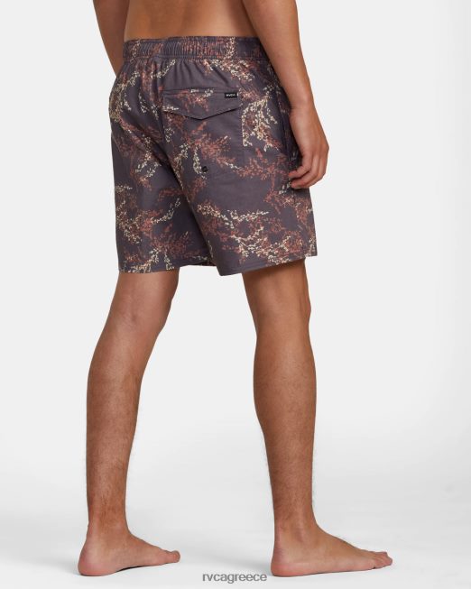 R422N8357 Barnes ελαστικό σορτς μέσης 17 RVCA για άνδρες και γυναίκες σκούρο μοβ πυθμένα