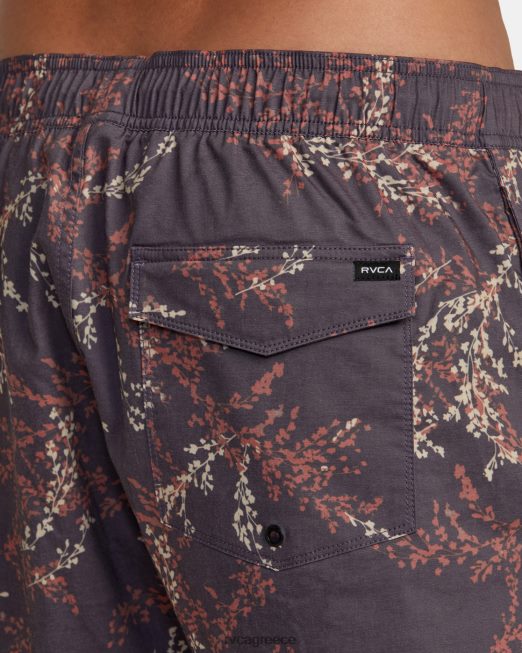 R422N8357 Barnes ελαστικό σορτς μέσης 17 RVCA για άνδρες και γυναίκες σκούρο μοβ πυθμένα