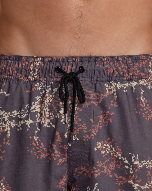 R422N8357 Barnes ελαστικό σορτς μέσης 17 RVCA για άνδρες και γυναίκες σκούρο μοβ πυθμένα