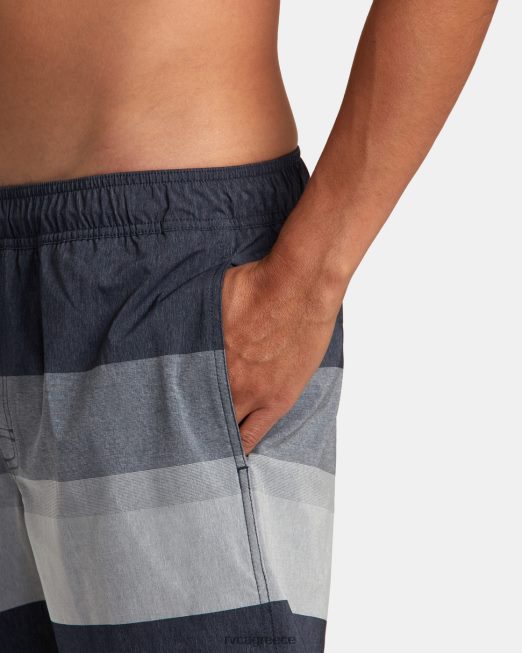 R422N839 westport yarndye ελαστικό σορτς μέσης 17 RVCA για άνδρες και γυναίκες κυκλοθυμικό μπλε πυθμένα