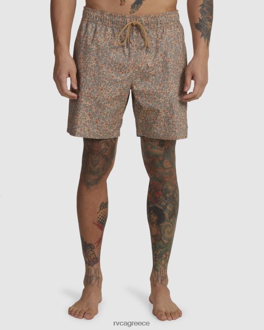 R422N8452 Barnes ελαστικό σορτς μέσης 17 RVCA για άνδρες και γυναίκες χακί πυθμένα