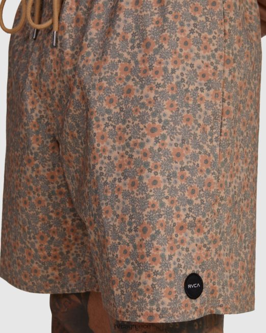 R422N8452 Barnes ελαστικό σορτς μέσης 17 RVCA για άνδρες και γυναίκες χακί πυθμένα