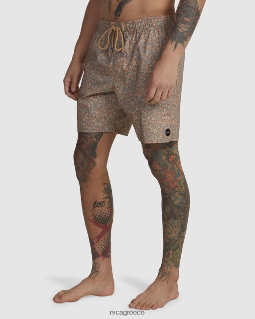 R422N8452 Barnes ελαστικό σορτς μέσης 17 RVCA για άνδρες και γυναίκες χακί πυθμένα