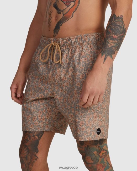 R422N8452 Barnes ελαστικό σορτς μέσης 17 RVCA για άνδρες και γυναίκες χακί πυθμένα