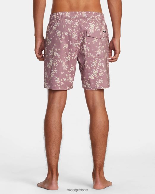 R422N8481 Barnes ελαστικό σορτς μέσης 17 RVCA για άνδρες και γυναίκες λεβάντα πυθμένα