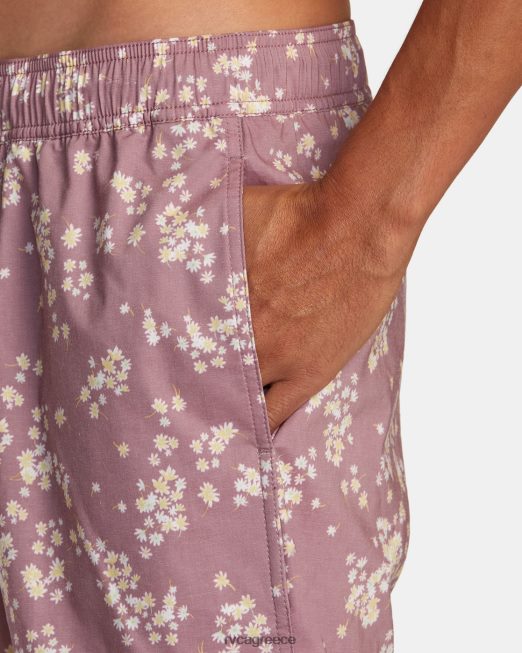 R422N8481 Barnes ελαστικό σορτς μέσης 17 RVCA για άνδρες και γυναίκες λεβάντα πυθμένα