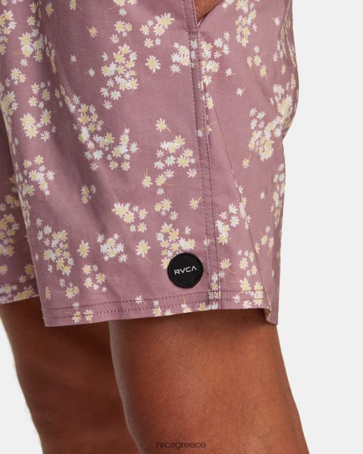 R422N8481 Barnes ελαστικό σορτς μέσης 17 RVCA για άνδρες και γυναίκες λεβάντα πυθμένα