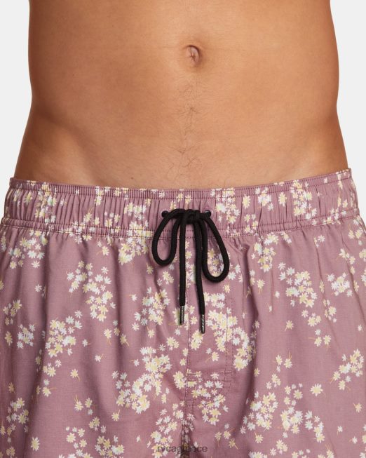 R422N8481 Barnes ελαστικό σορτς μέσης 17 RVCA για άνδρες και γυναίκες λεβάντα πυθμένα