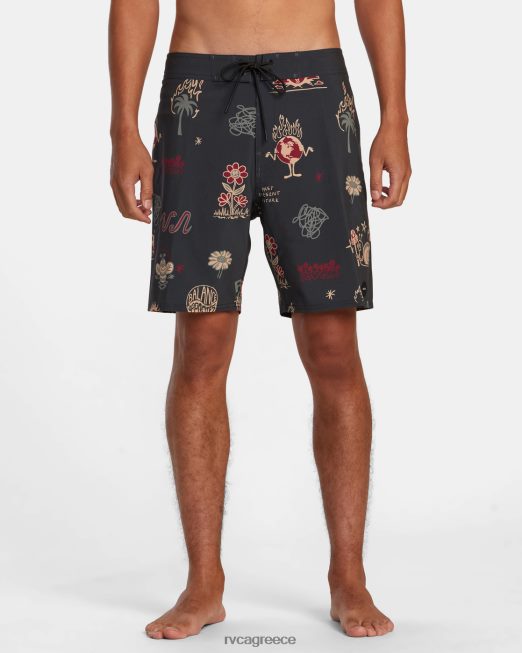 R422N8501 va pigment ελαστική μέση RVCA για άνδρες και γυναίκες μαύρος πυθμένα