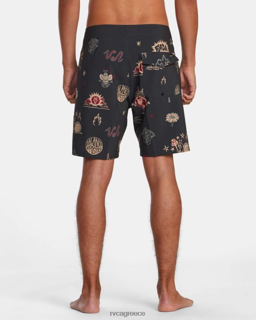 R422N8501 va pigment ελαστική μέση RVCA για άνδρες και γυναίκες μαύρος πυθμένα