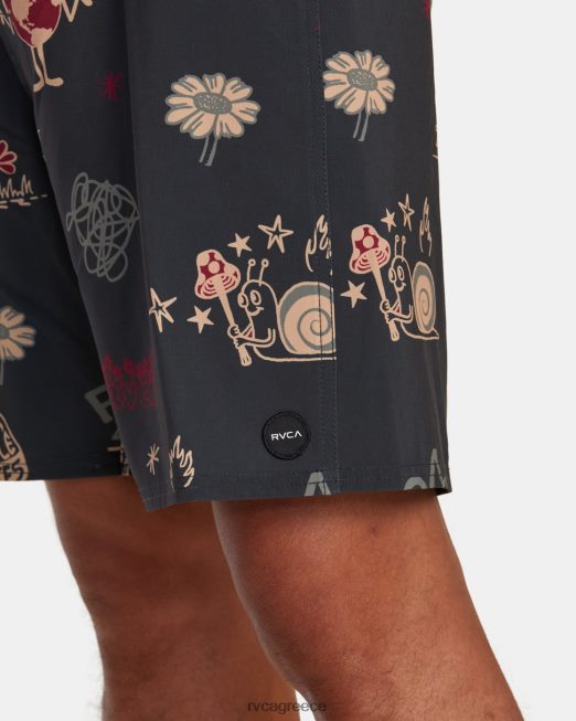 R422N8501 va pigment ελαστική μέση RVCA για άνδρες και γυναίκες μαύρος πυθμένα