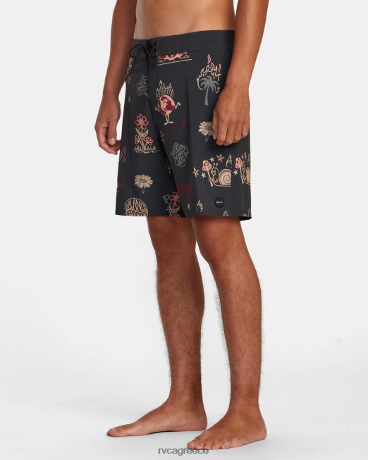 R422N8501 va pigment ελαστική μέση RVCA για άνδρες και γυναίκες μαύρος πυθμένα