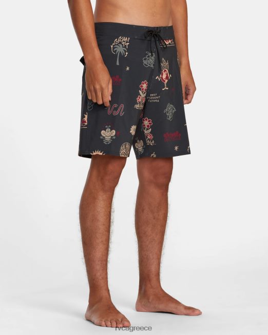 R422N8501 va pigment ελαστική μέση RVCA για άνδρες και γυναίκες μαύρος πυθμένα