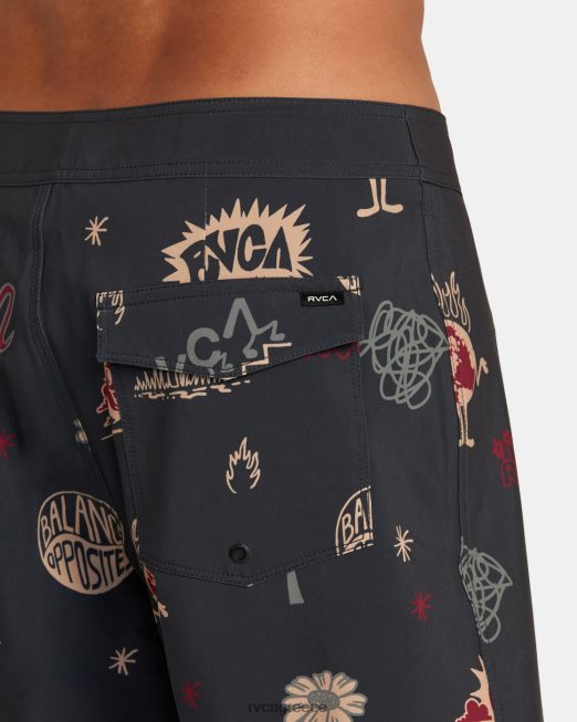 R422N8501 va pigment ελαστική μέση RVCA για άνδρες και γυναίκες μαύρος πυθμένα