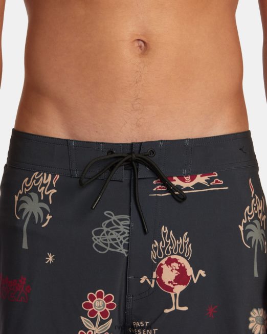 R422N8501 va pigment ελαστική μέση RVCA για άνδρες και γυναίκες μαύρος πυθμένα