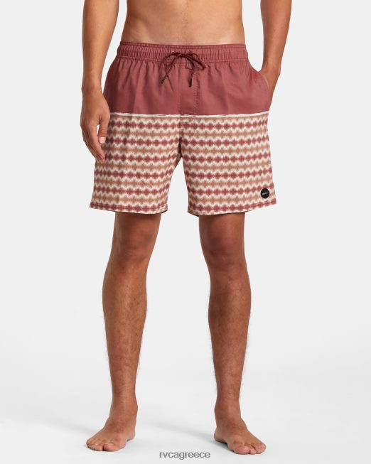 R422N854 Σορτς county ελαστική μέσης 17 RVCA για άνδρες και γυναίκες κιννάβαρι πυθμένα